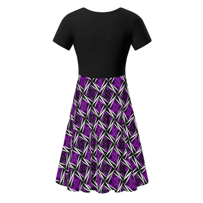 Sacred Winds in Purple - Black Top Summer Dress