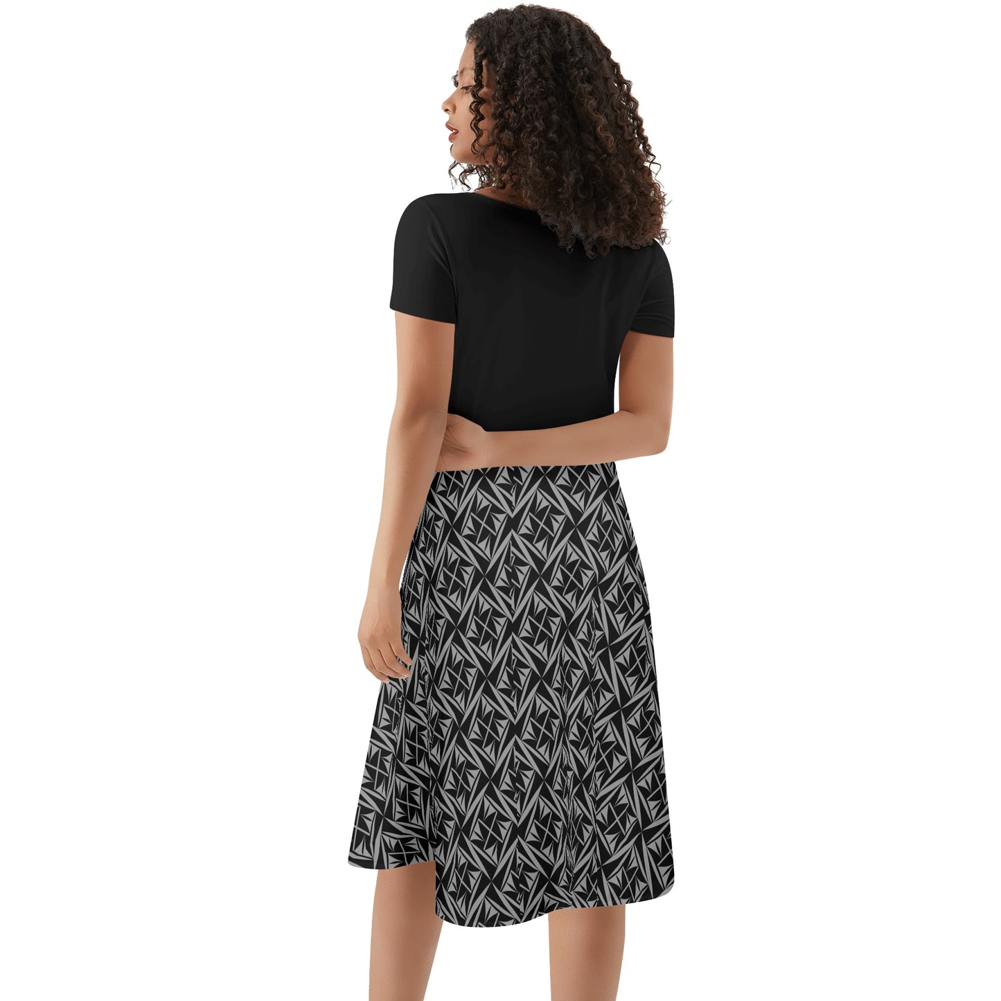 Sacred Winds in Charcoal - Black Top Summer Dress