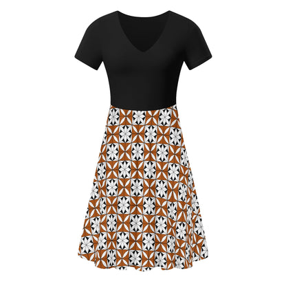 Native Snowflake - Black Top Summer Dress