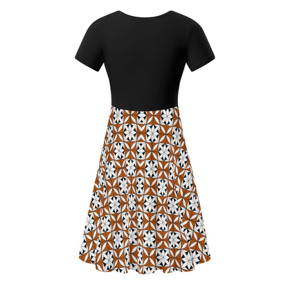 Native Snowflake - Black Top Summer Dress