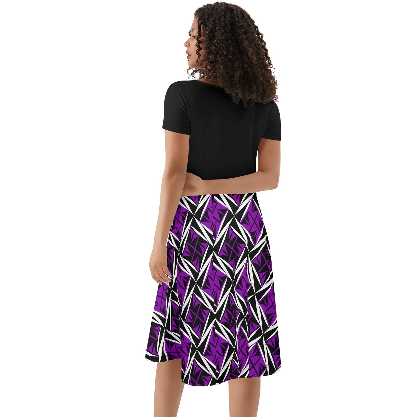 Sacred Winds in Purple 2 - Black Top Summer Dress