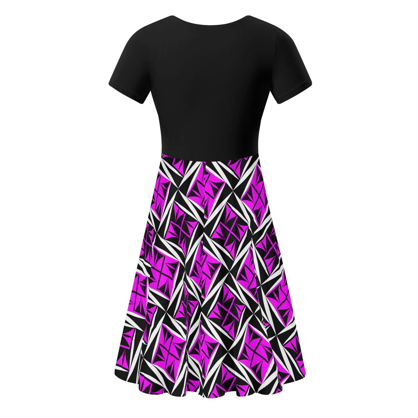 Sacred Winds in Pink 2 - Black Top Summer Dress