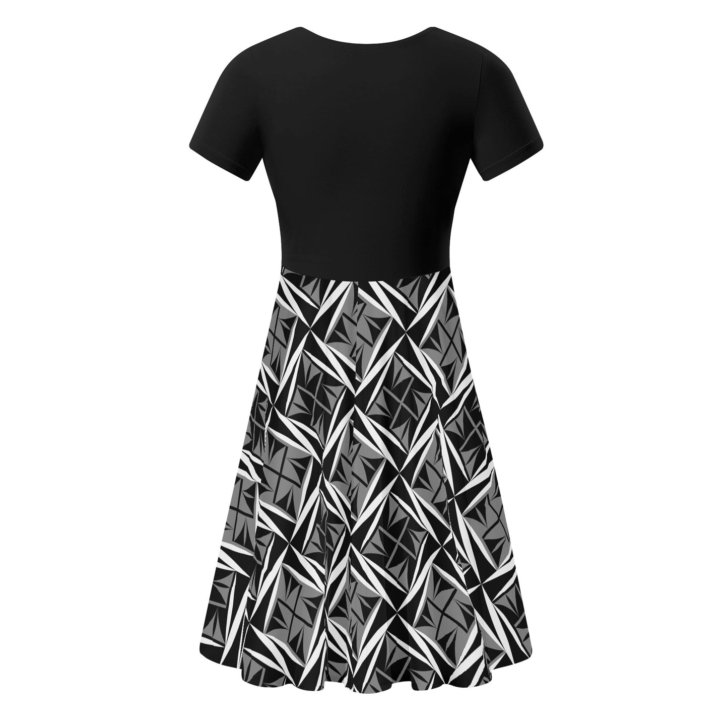 Sacred Winds in Gray 2 - Black Top Summer Dress