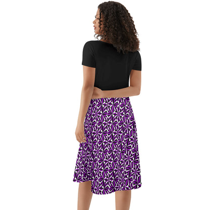 Desert Flowers in Purple - Black Top Summer Dress