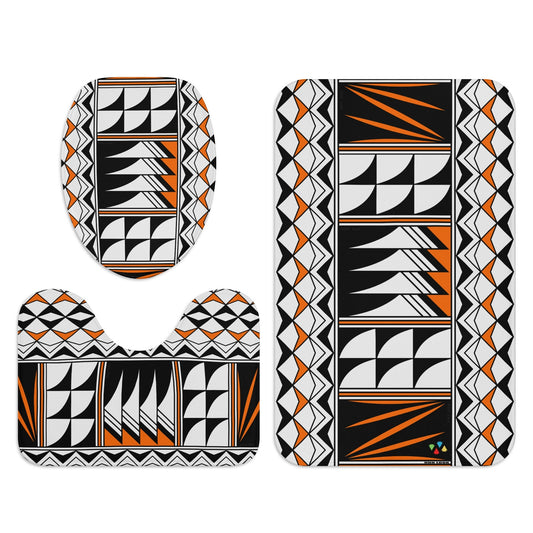 Sacred Winds in Orange Bath Rug Set