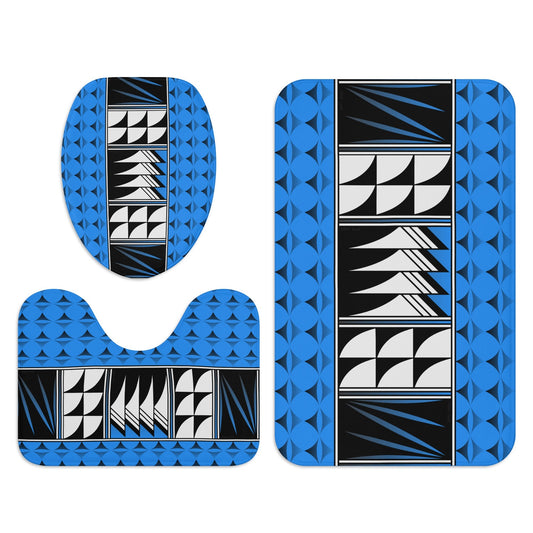 Blessed Feathers on Turquoise Bath Rug Set