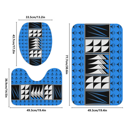 Blessed Feathers on Turquoise Bath Rug Set