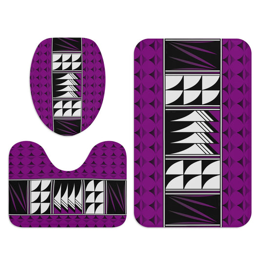 Blessed Feathers on Violet Bath Rug Set