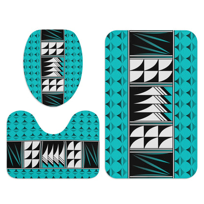 Blessed Feathers on Aqua Bath Rug Set