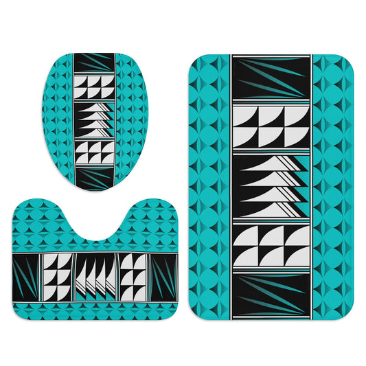 Blessed Feathers on Aqua Bath Rug Set