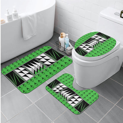 Blessed Feathers on Green Bath Rug Set
