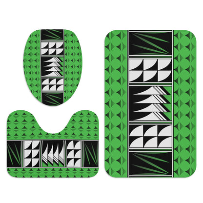 Blessed Feathers on Green Bath Rug Set