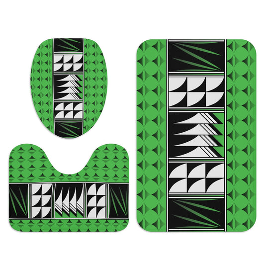 Blessed Feathers on Green Bath Rug Set