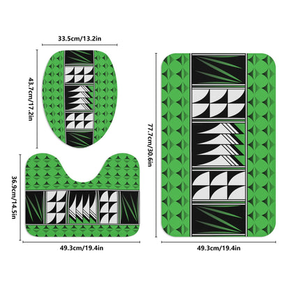 Blessed Feathers on Green Bath Rug Set