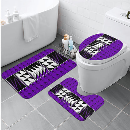 Blessed Feathers on Purple Bath Rug Set