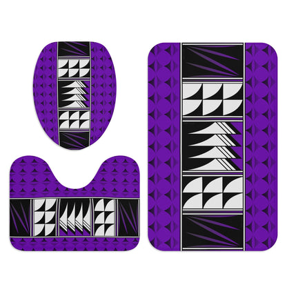 Blessed Feathers on Purple Bath Rug Set