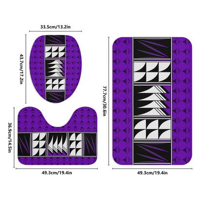 Blessed Feathers on Purple Bath Rug Set