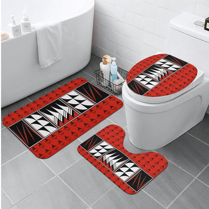 Blessed Feathers on Tangerine Bath Rug Set