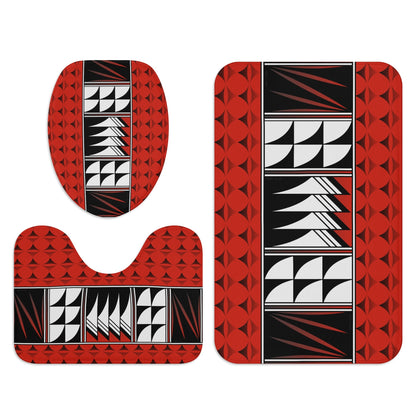 Blessed Feathers on Tangerine Bath Rug Set