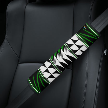 Feather Blessings in Green Seat Belt Cover