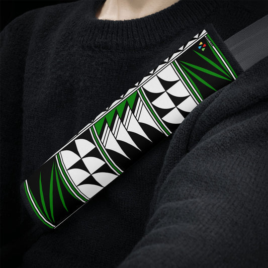 Feather Blessings in Green Seat Belt Cover