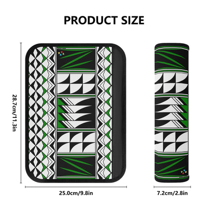 Feather Blessings in Green Seat Belt Cover