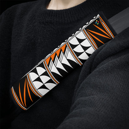 Feather Blessings in Orange Seat Belt Cover