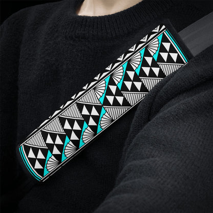 Sun and Rain in Turquoise Seat Belt Cover