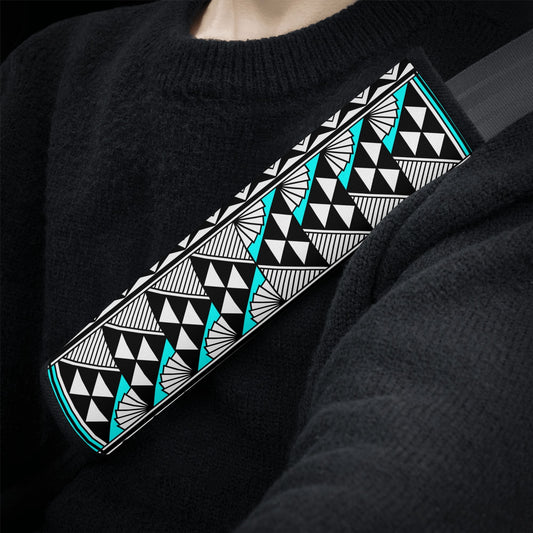 Sun and Rain in Turquoise Seat Belt Cover