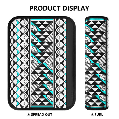 Sun and Rain in Turquoise Seat Belt Cover