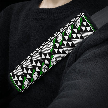 Sun and Rain in Green Seat Belt Cover