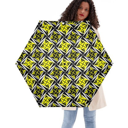 Sacred Winds in Yellow - Auto Open & Close Umbrella