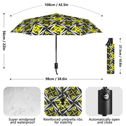 Sacred Winds in Yellow - Auto Open & Close Umbrella