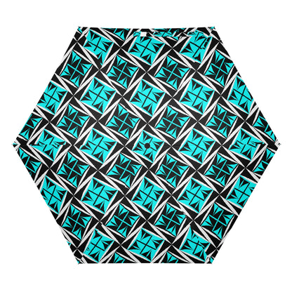 Sacred Winds in Turquoise - Auto Open & Close Umbrella