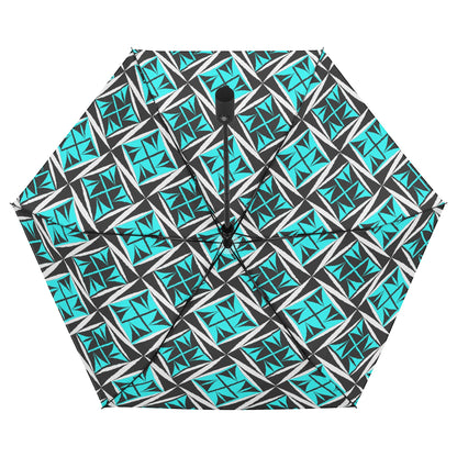Sacred Winds in Turquoise - Auto Open & Close Umbrella