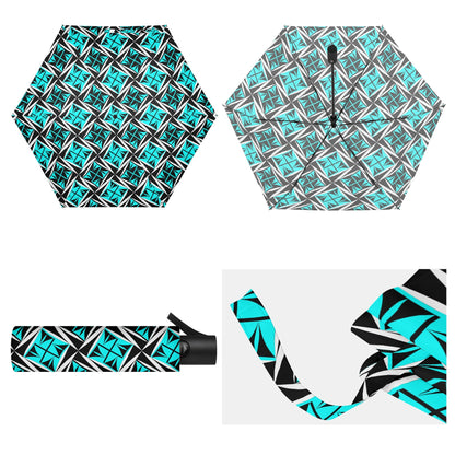 Sacred Winds in Turquoise - Auto Open & Close Umbrella