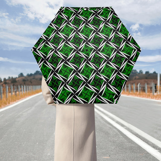 Sacred Winds in Green - Auto Open & Close Umbrella