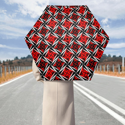 Sacred Winds in Red - Auto Open & Close Umbrella