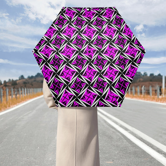 Sacred Winds in Pink - Auto Open & Close Umbrella