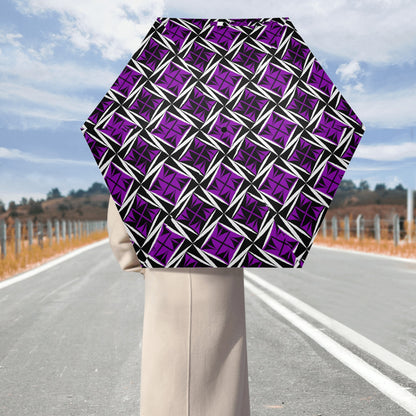 Sacred Winds in Purple - Auto Open & Close Umbrella
