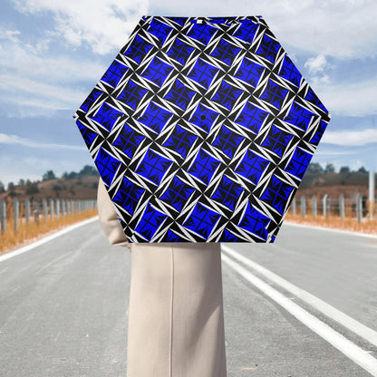 Sacred Winds in Blue - Auto Open & Close Umbrella