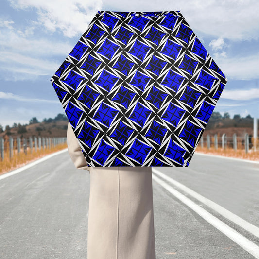 Sacred Winds in Blue - Auto Open & Close Umbrella