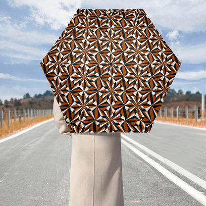 Desert Flowers in Rust - Auto Open & Close Umbrella