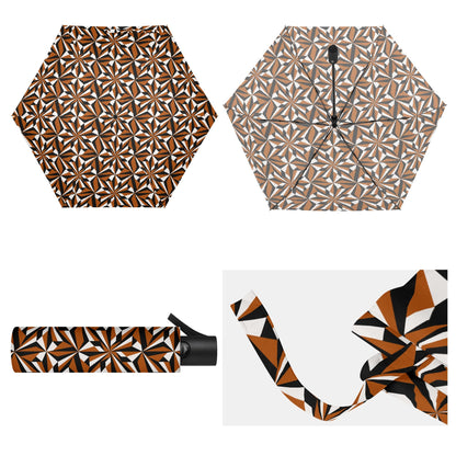 Desert Flowers in Rust - Auto Open & Close Umbrella