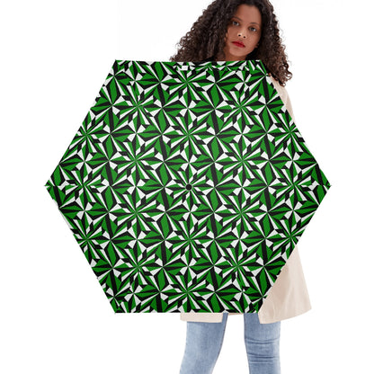 Desert Flowers in Green - Auto Open & Close Umbrella