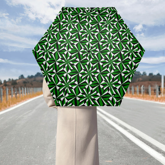 Desert Flowers in Green - Auto Open & Close Umbrella