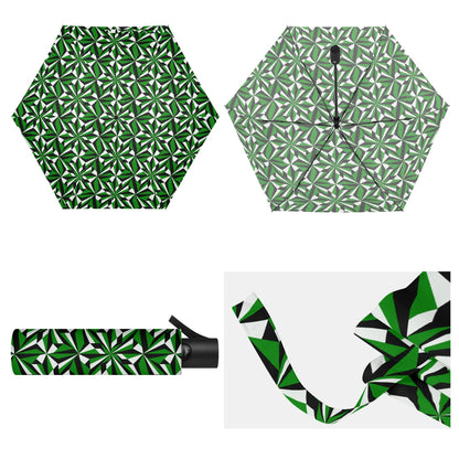 Desert Flowers in Green - Auto Open & Close Umbrella