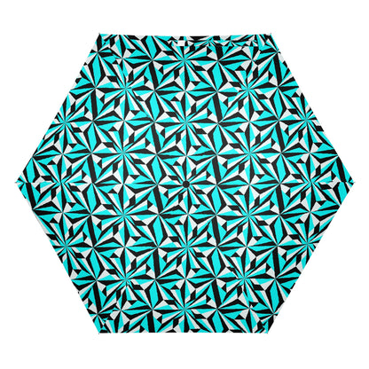 Desert Flowers in Turquoise - Auto Open & Close Umbrella