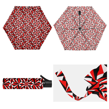 Desert Flowers in Red - Auto Open & Close Umbrella