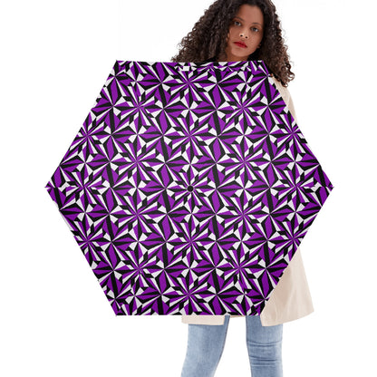 Desert Flowers in Purple - Auto Open & Close Umbrella